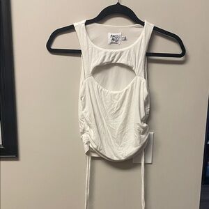 Princess Polly White Cutout Ruched Tank Top